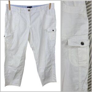 Tommy Hilfiger Crop Pants Capri Size 16 39" casual White Womens Cargo Capris